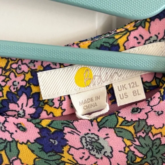 Boden Floral Midi Dress in Pink, Purple, Green, Yellow - Picture 6 of 11